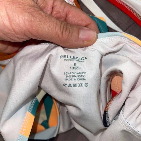 Relleciga Womens Swimsuit Size Small Multicolor One Piece Striped New - Picture 3 of 10